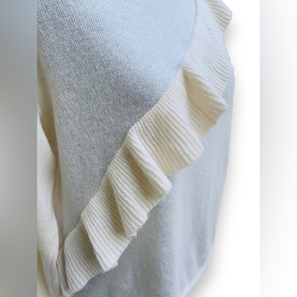 LINE the Label Cashmere Ruffle Cream Sweater Size XS - Picture 4 of 7